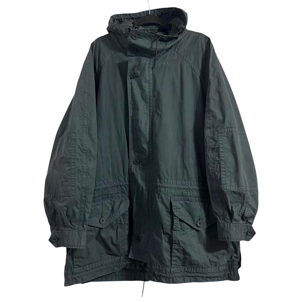 Banana Republic Mens Vintage 90s Green Hooded Safari Cargo Field Jacket Sz L